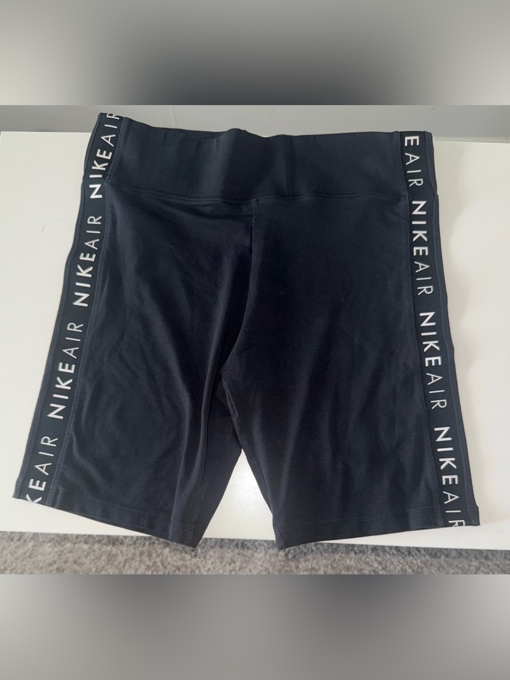 Nike Black Bike Shorts with White Side Logo Tape